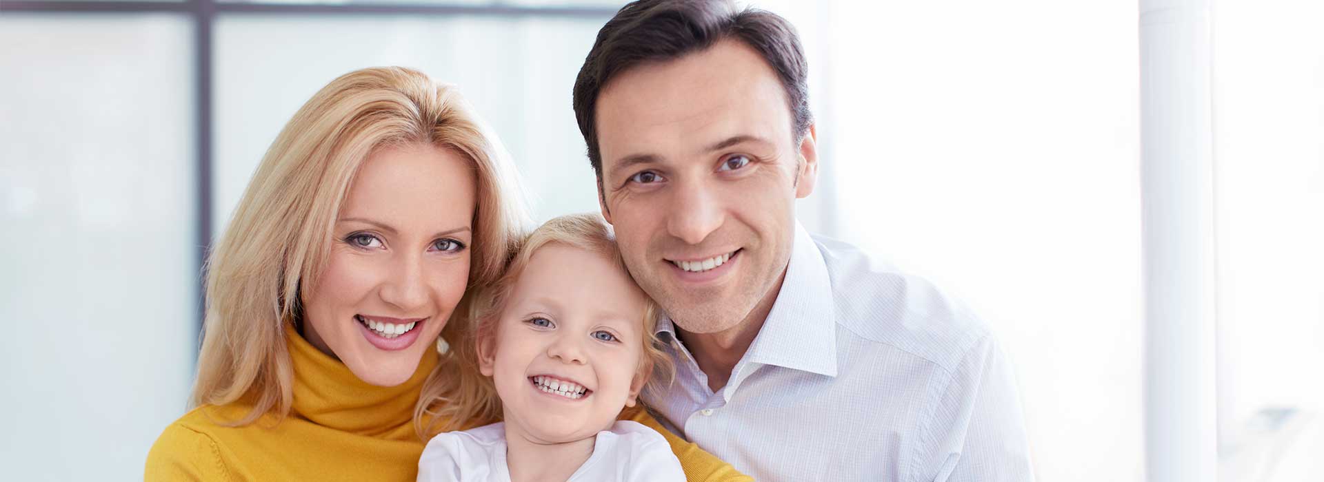 Beautiful family at the dental